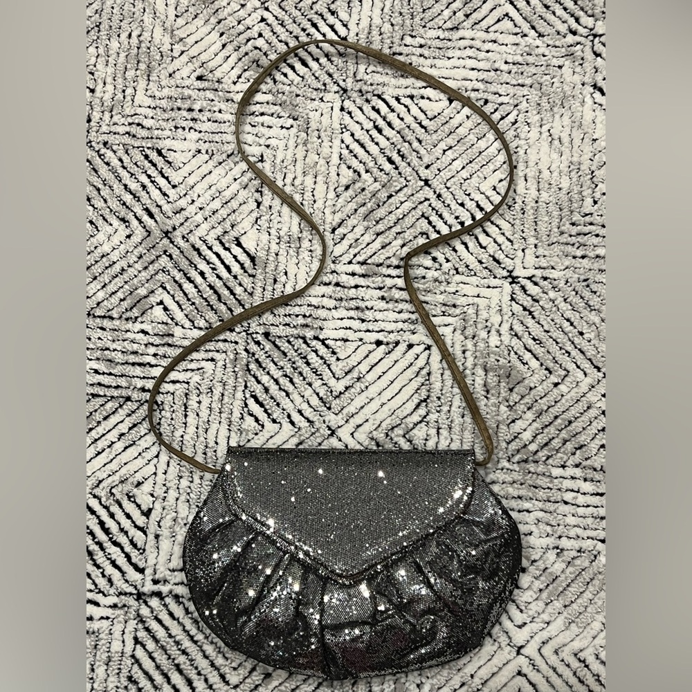 Stuart Weitzman Glittering Silver Crossbody Bag